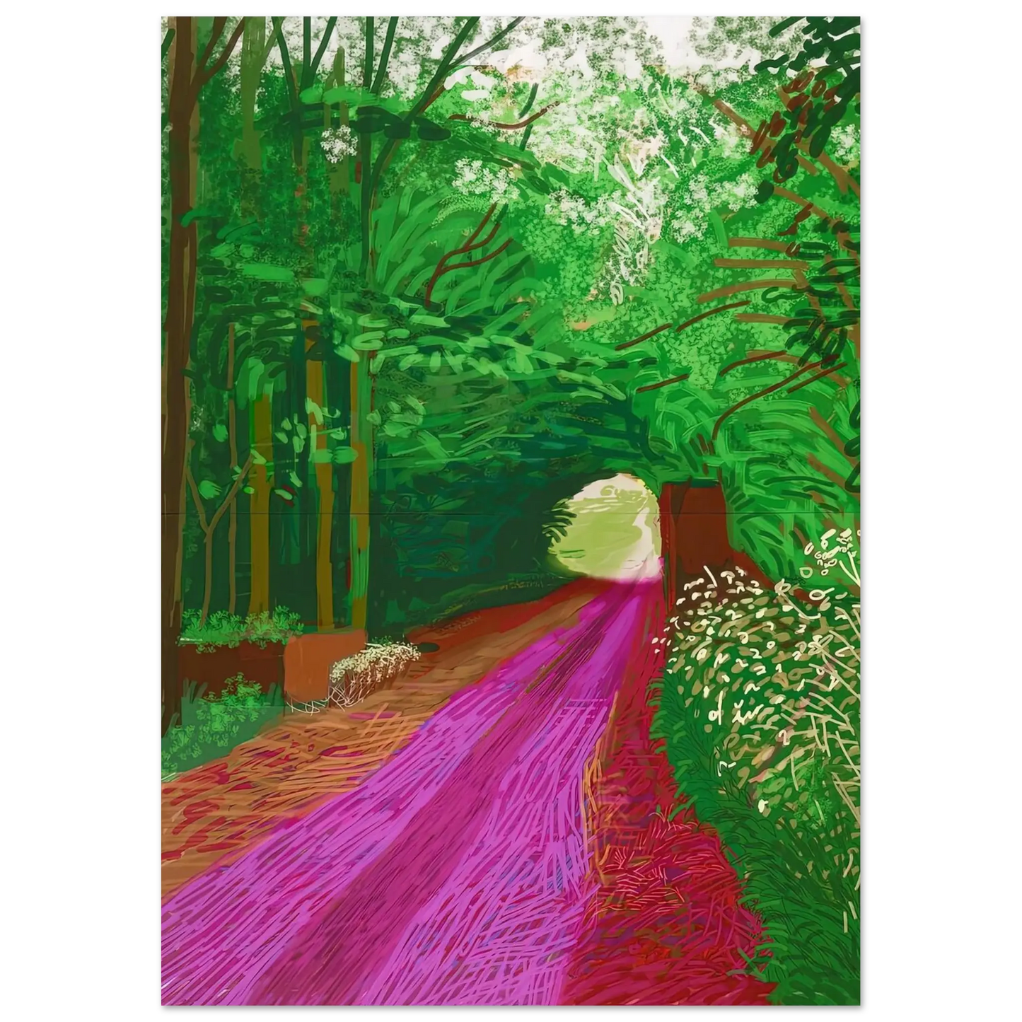 David Hockney - David Hockney Wall art - 13x18 cm / 5x7 inches - Premium Wooden Framed Poster With Fine Art Paper - White frame