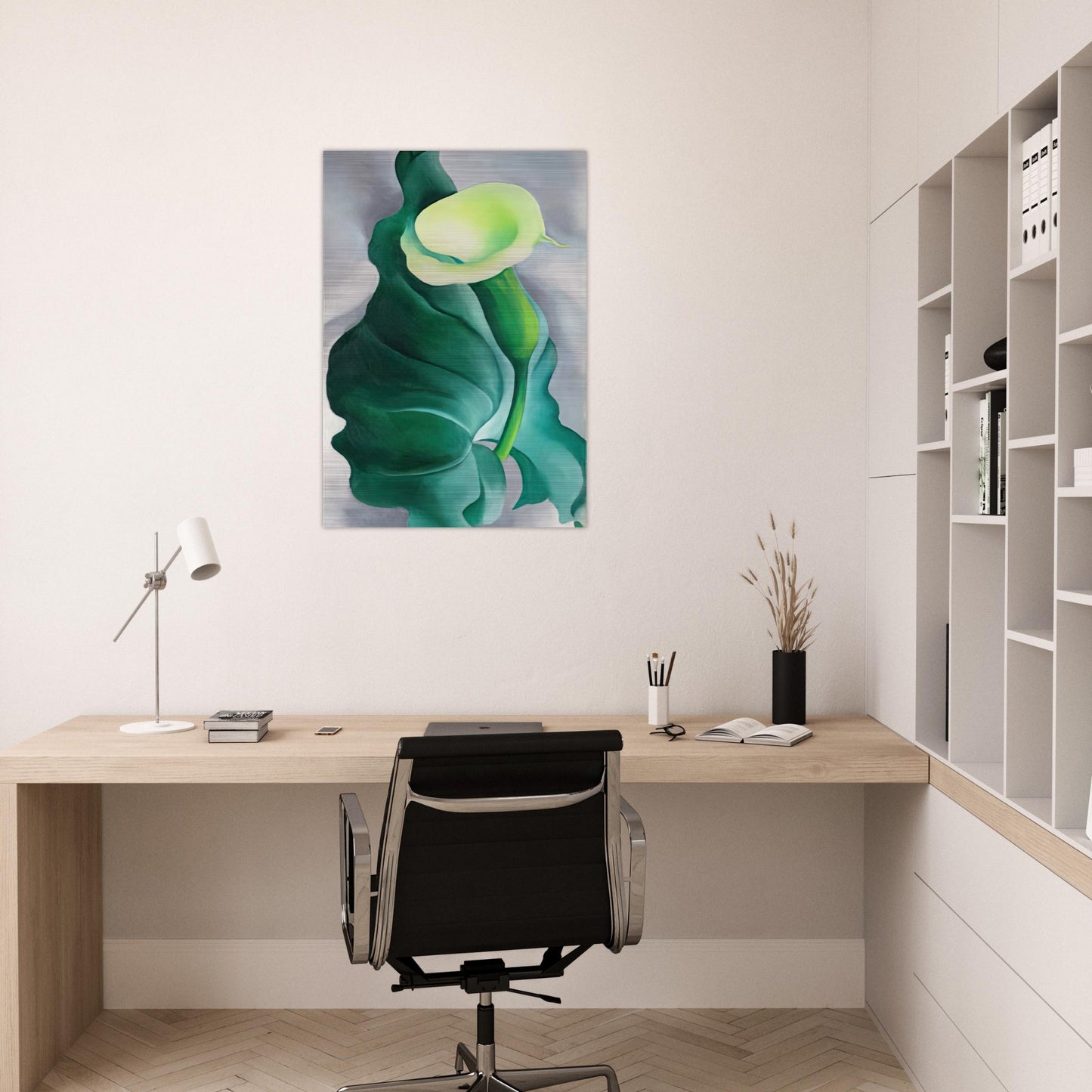 Calla Lily  Lily-Yellow No. 2  - Georgia O'Keeffe Brushed Aluminum Print - 70x100 cm / 28x40 inches | Georgia O'Keeffe Aluminum Print | Georgia O'Keeffe Prints