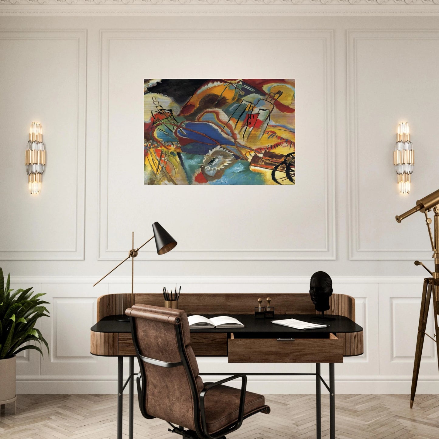 IMPROVISATION 30 CANNONS 1913 - Wassily Kandinsky Brushed Aluminum Print - 70x100 cm / 28x40 inches | Wassily Kandinsky Aluminum Print | Wassily Kandinsky Prints