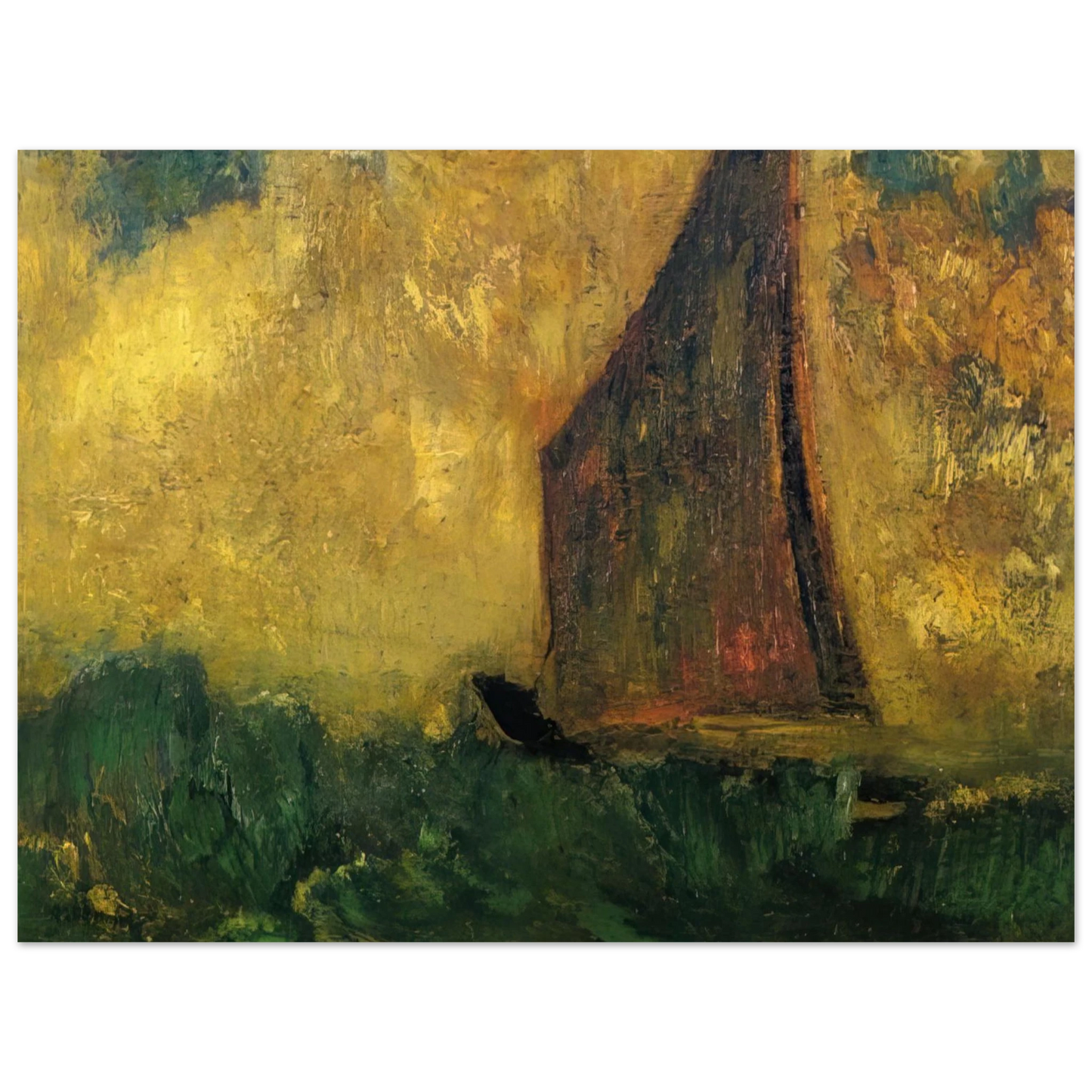 Odilon Redon - THE MYSTERIOUS BOAT  75x100 cm / 30x40inches Fine Art Poster
