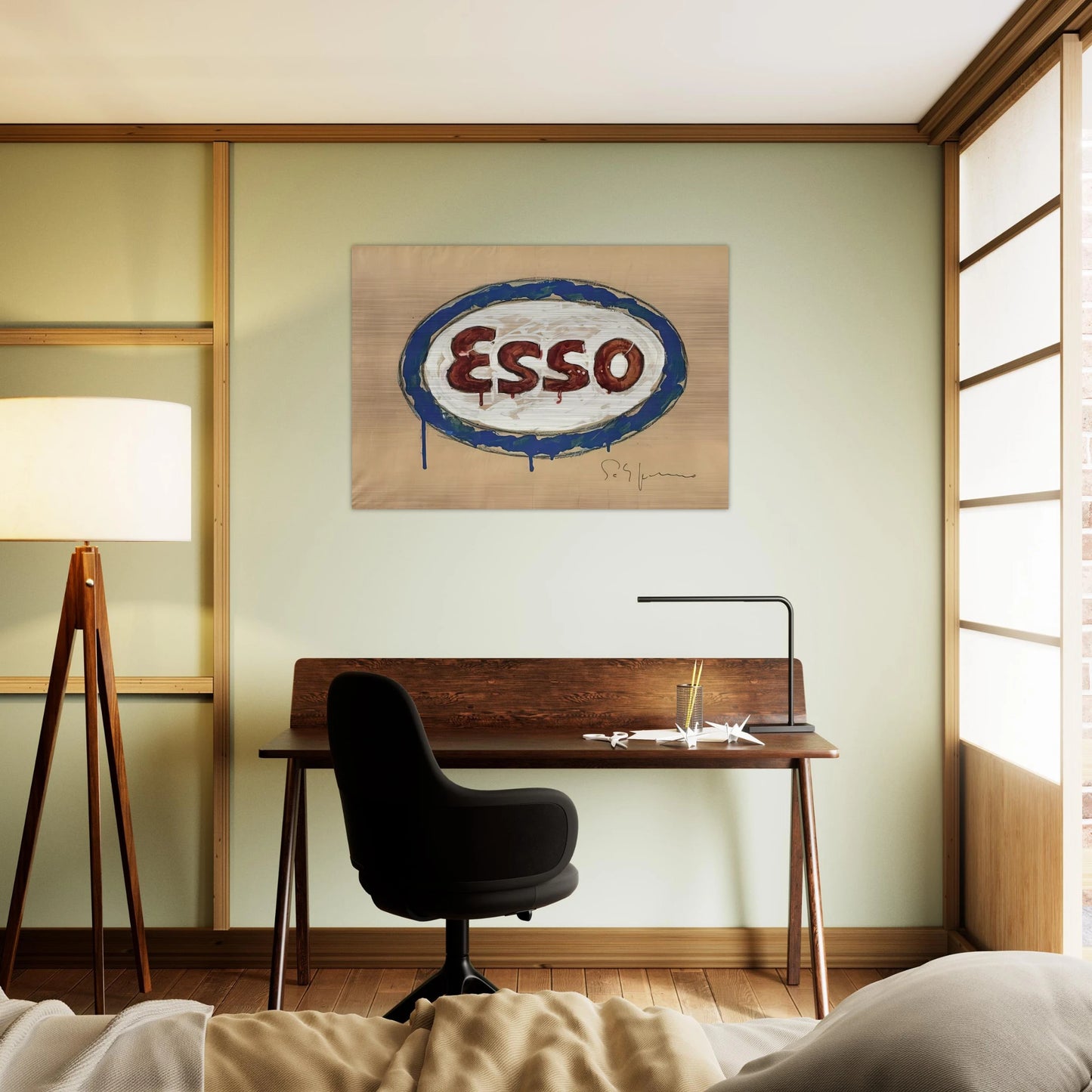Esso - Pop Art - Mario Schifano Brushed Aluminum Print - 70x100 cm / 28x40 inches | Mario Schifano Aluminum Print | Mario Schifano Prints
