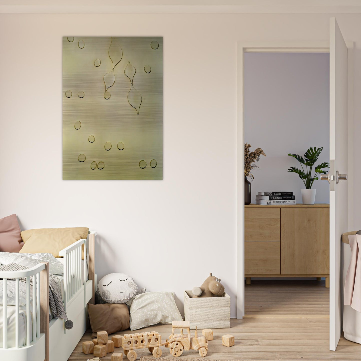 Leafage and Drops - Jean Arp Brushed Aluminum Print - 70x100 cm / 28x40 inches | Jean Arp Aluminum Print | Jean Arp Prints