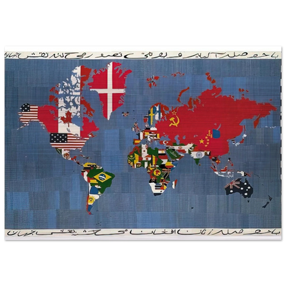 MAPPA 1978 - Alighiero Boetti Brushed Aluminum Print - 70x100 cm / 28x40 inches | Alighiero Boetti Aluminum Print | Alighiero Boetti Prints