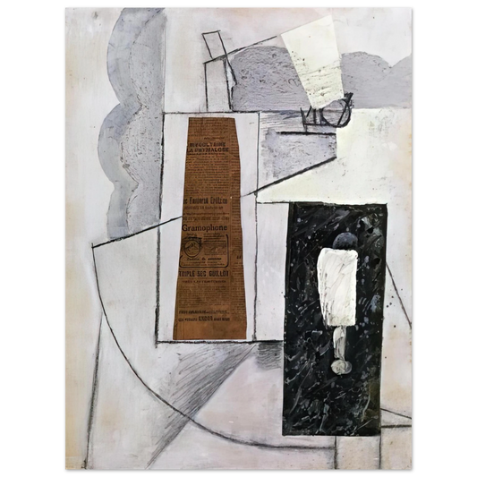 Juan Gris - BOTTLE AND GLASS 1  75x100 cm / 30x40inches Fine Art Poster