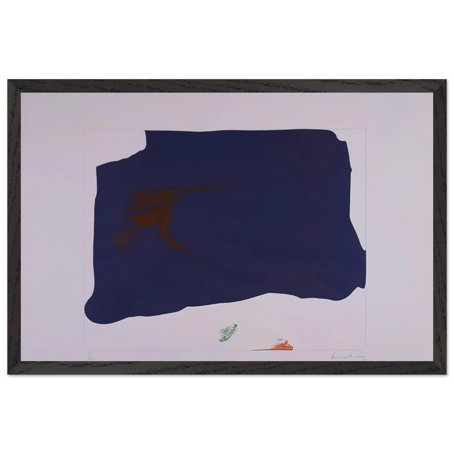 Helen Frankenthaler - Variation II on Mauve Corner - 1969 Wall art - 70x100 cm / 28x40 inches - Premium Wooden Framed Poster With Fine Art Paper-canvas - Wood frame