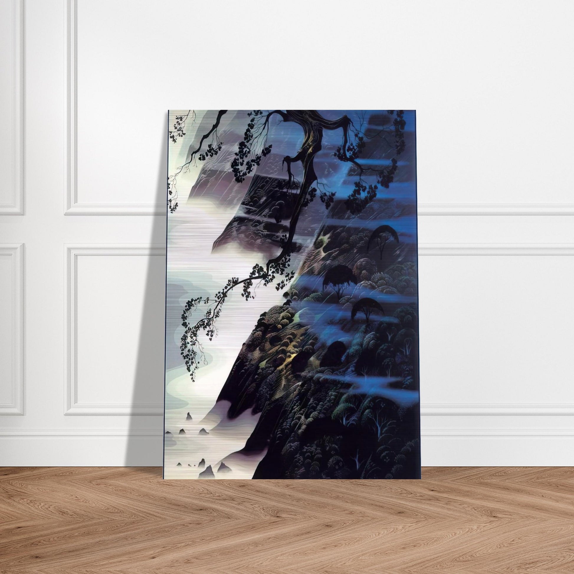 Sea Wind and Fog - Eyvind Earle Brushed Aluminum Print - 70x100 cm / 28x40 inches | Eyvind Earle Aluminum Print | Eyvind Earle Prints