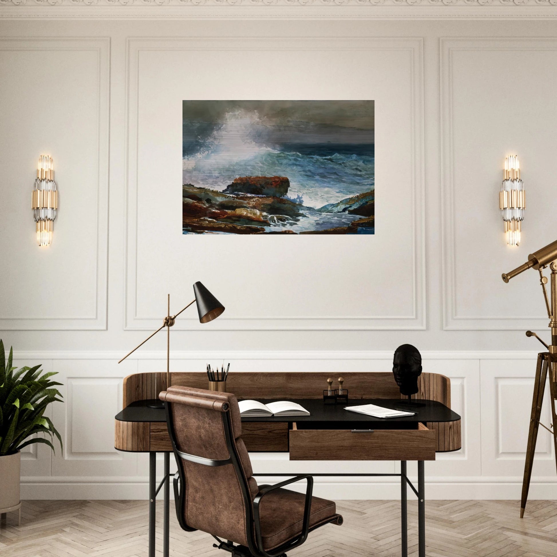 INCOMING TIDE SCARBORO MAINE - Winslow Homer Brushed Aluminum Print - 70x100 cm / 28x40 inches | Winslow Homer Aluminum Print | Winslow Homer Prints