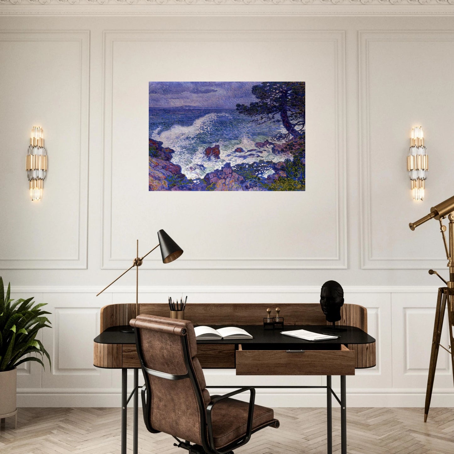 EAST WIND 1904 - Theo van Rysselberghe Brushed Aluminum Print - 70x100 cm / 28x40 inches | Theo van Rysselberghe Aluminum Print | Theo van Rysselberghe Prints