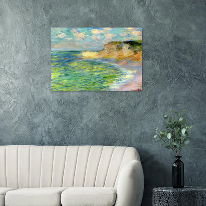Cliffs at Amont - claude monet Brushed Aluminum Print - 70x100 cm / 28x40 inches | claude monet Aluminum Print | claude monet Prints