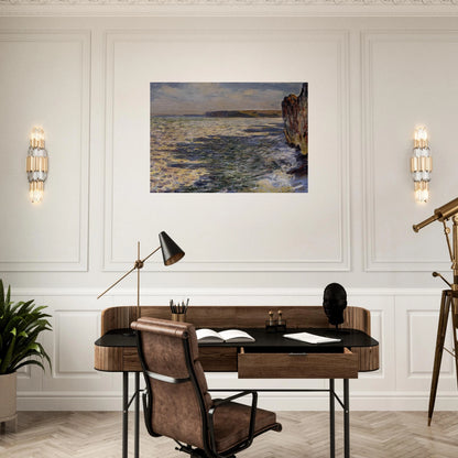 Waves and Rocks at Pourville - claude monet Brushed Aluminum Print - 70x100 cm / 28x40 inches | claude monet Aluminum Print | claude monet Prints