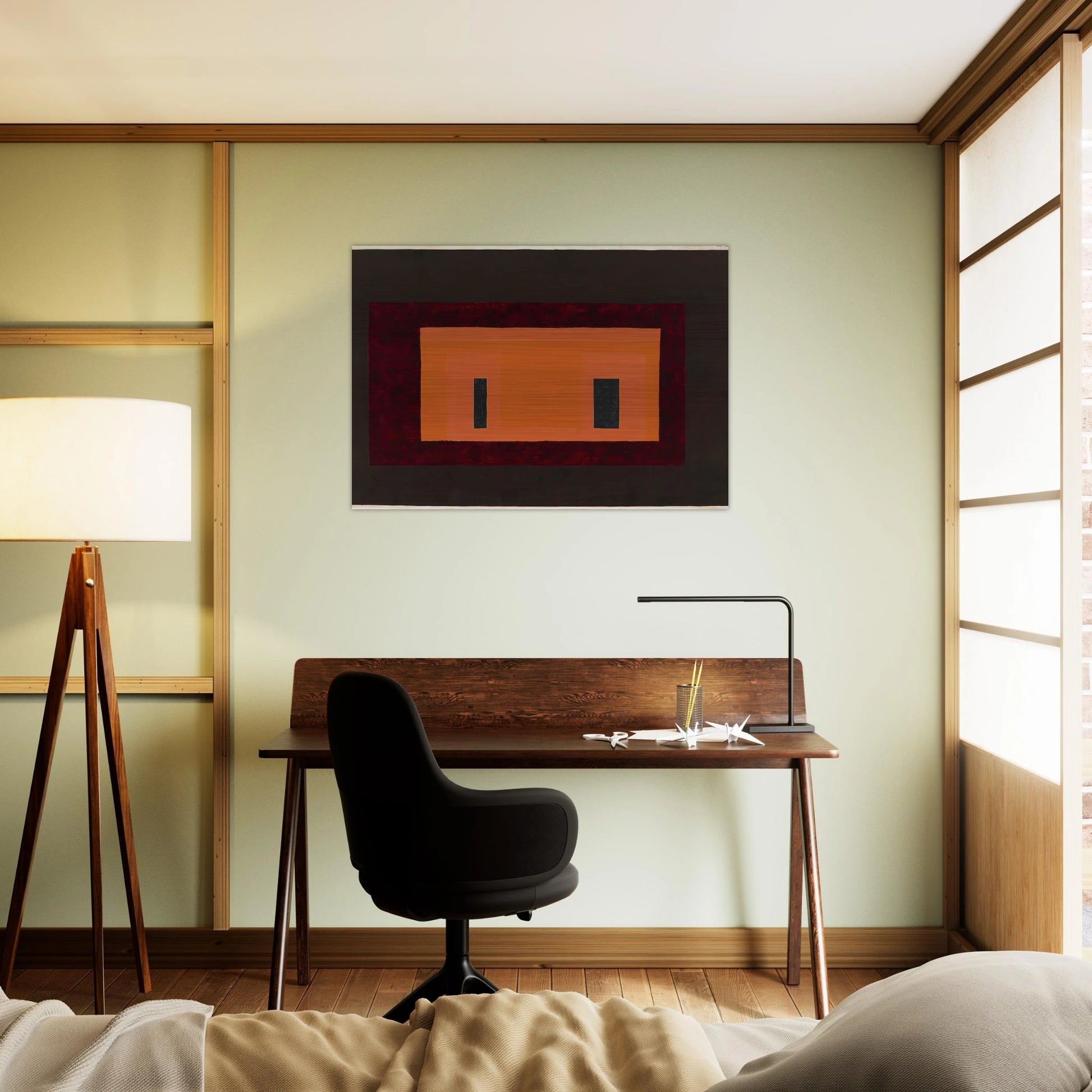 VARIANT ADOBE 1947 1 - Josef Albers Brushed Aluminum Print - 70x100 cm / 28x40 inches | Josef Albers Aluminum Print | Josef Albers Prints