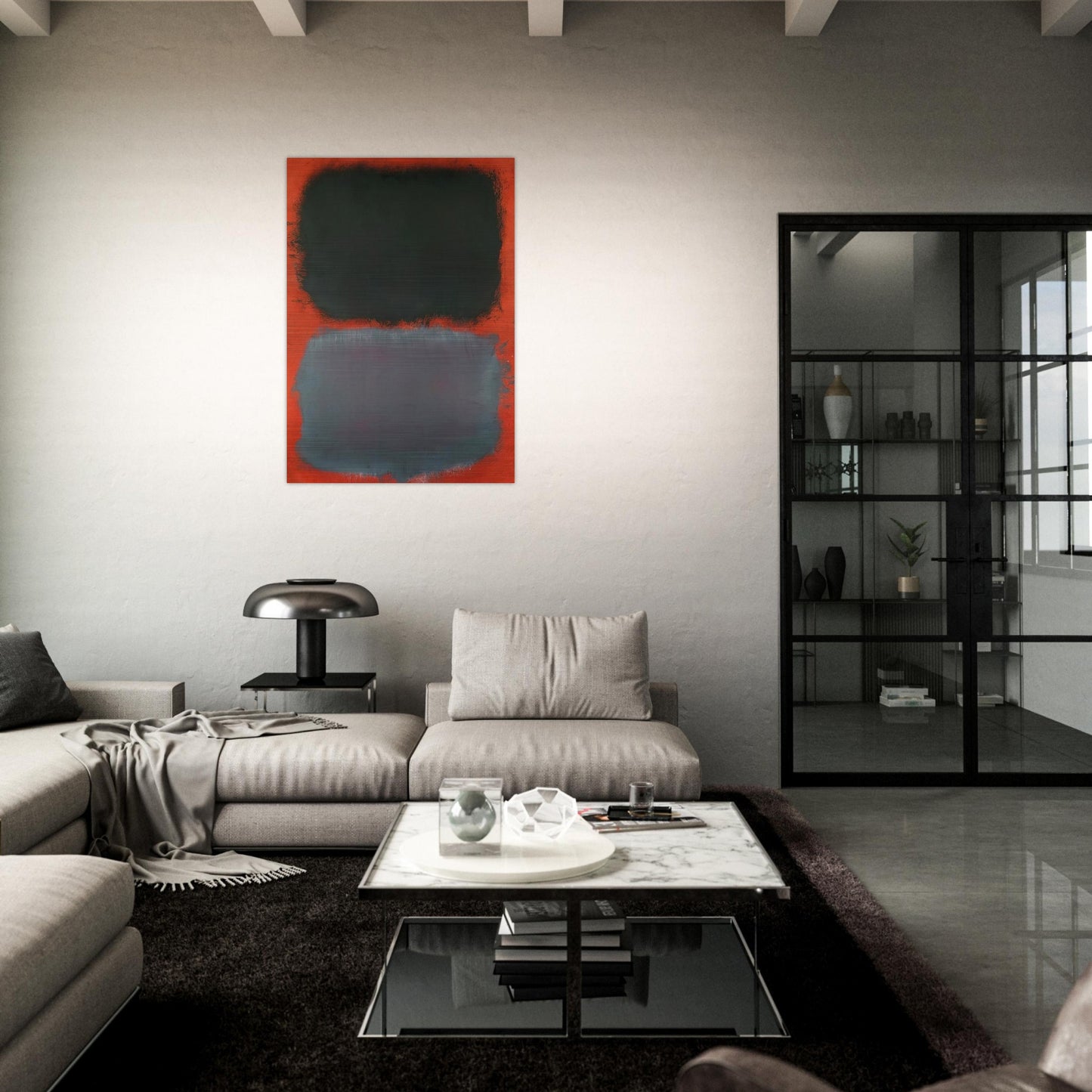 Untitled Gray, Gray on Red - 1968 - Mark Rothko Brushed Aluminum Print - 70x100 cm / 28x40 inches | Mark Rothko Aluminum Print | Mark Rothko Prints