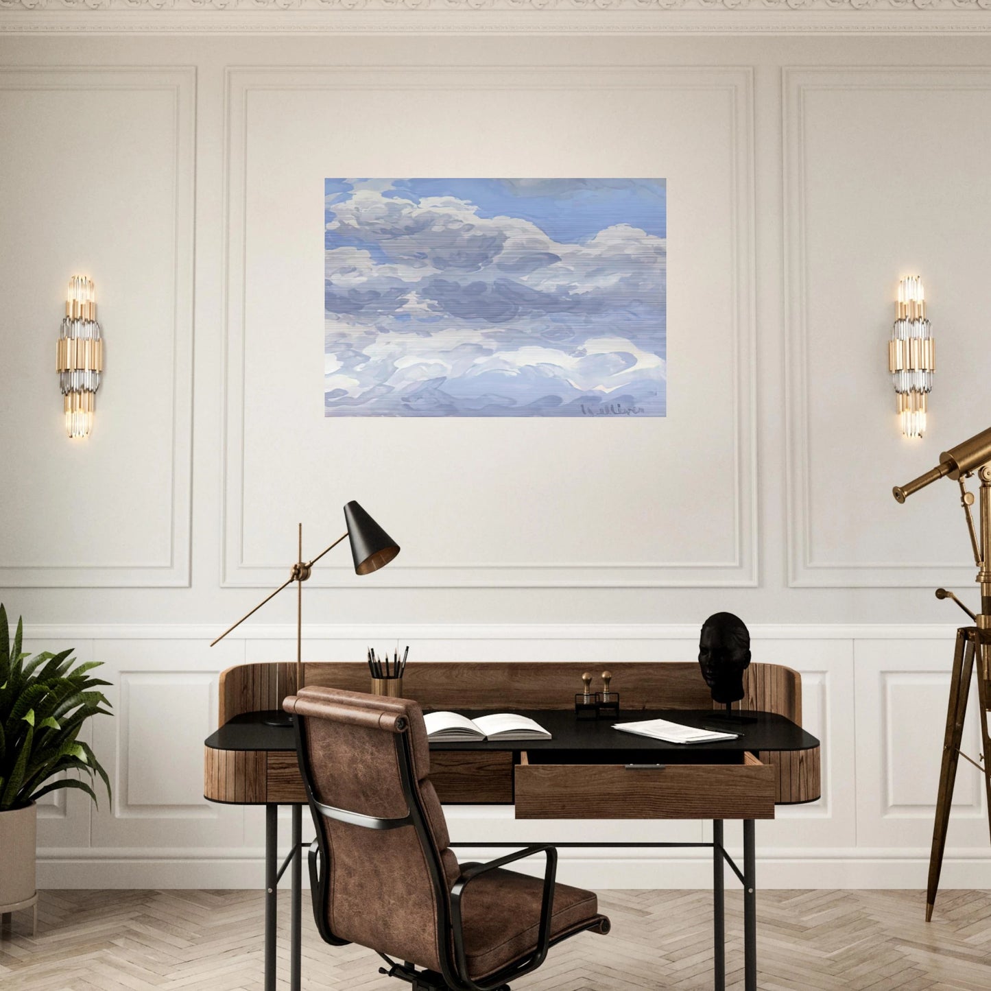 Study for Clouds II - 1979 - Neil Welliver Brushed Aluminum Print - 70x100 cm / 28x40 inches | Neil Welliver Aluminum Print | Neil Welliver Prints