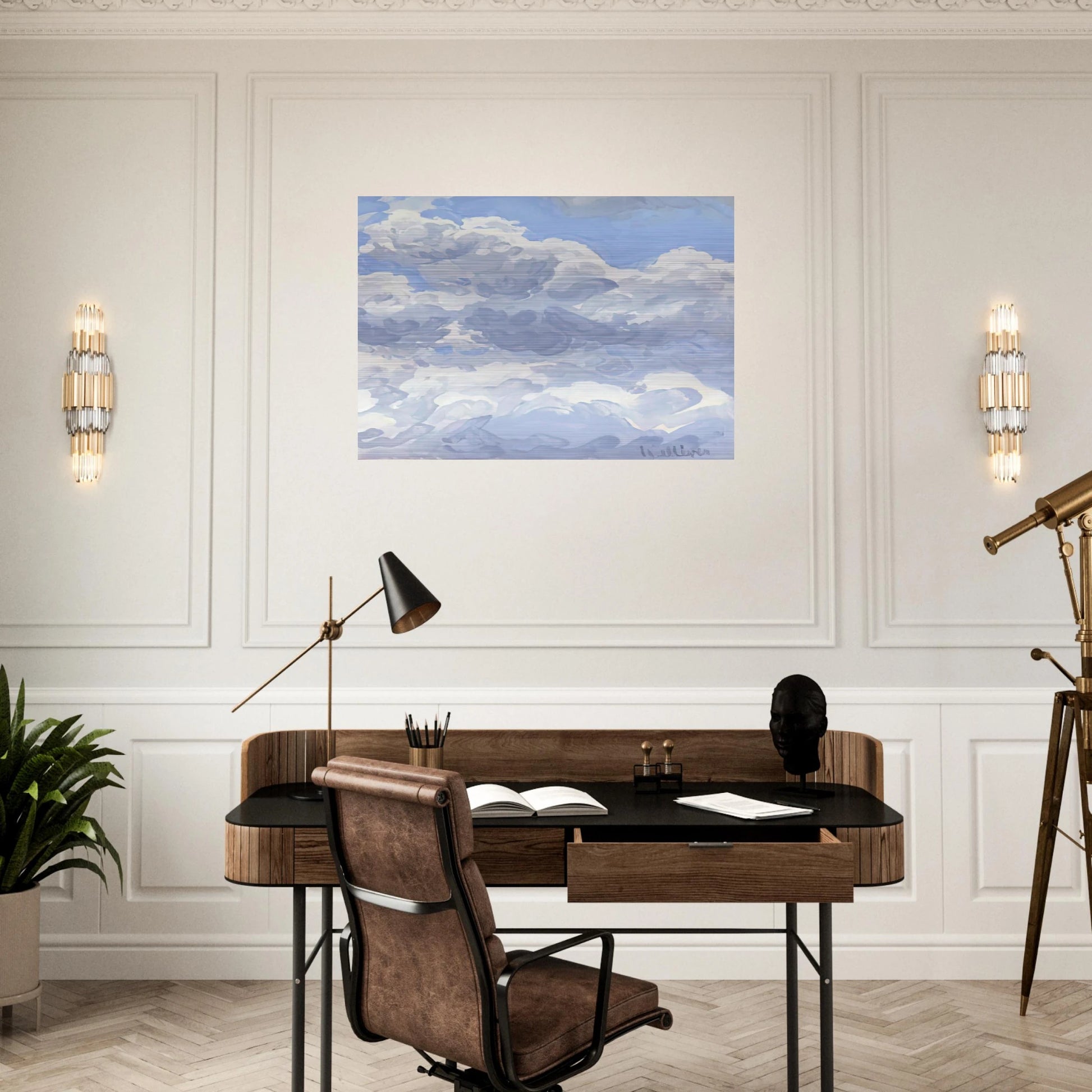 Study for Clouds II - 1979 - Neil Welliver Brushed Aluminum Print - 70x100 cm / 28x40 inches | Neil Welliver Aluminum Print | Neil Welliver Prints