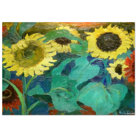 Sunflowers - Emil Nolde Brushed Aluminum Print - 70x100 cm / 28x40 inches | Emil Nolde Aluminum Print | Emil Nolde Prints