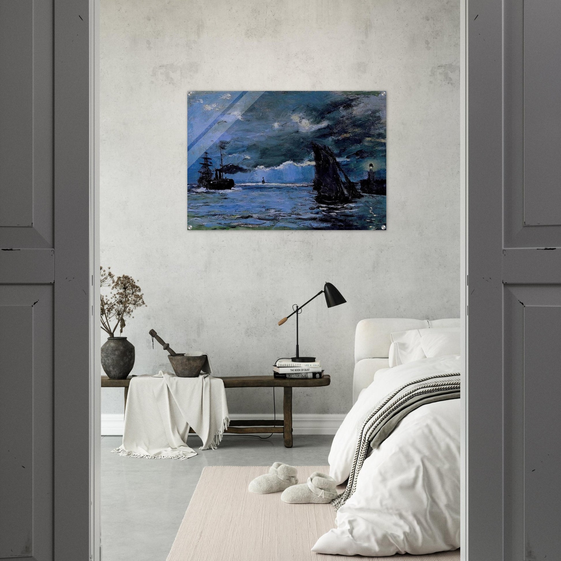 Seascape, Night Effect - claude monet Acrylic Print - 70x100 cm / 28x40″ inches