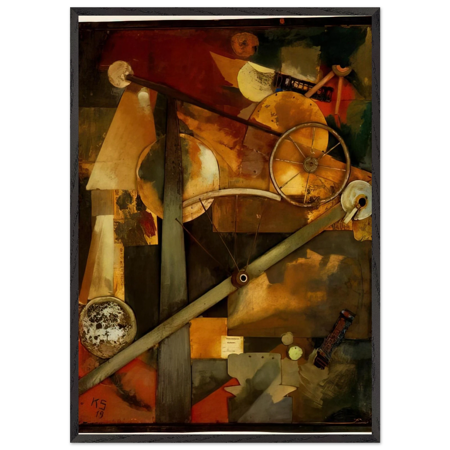CONSTRUCTION FOR NOBLE LADIES 1919 - Kurt Schwitters 70x100 cm / 28x40 inches Framed Art Print – Black Wooden Frame