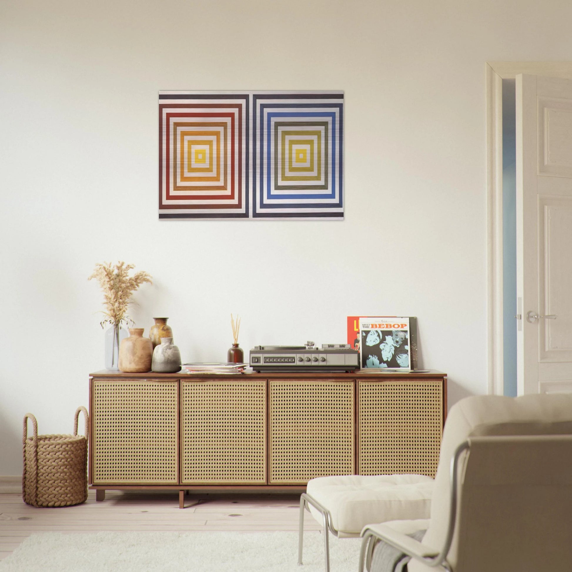 From Yellow to Violet - 1956 - Francois Morellet Brushed Aluminum Print - 70x100 cm / 28x40 inches | Francois Morellet Aluminum Print | Francois Morellet Prints