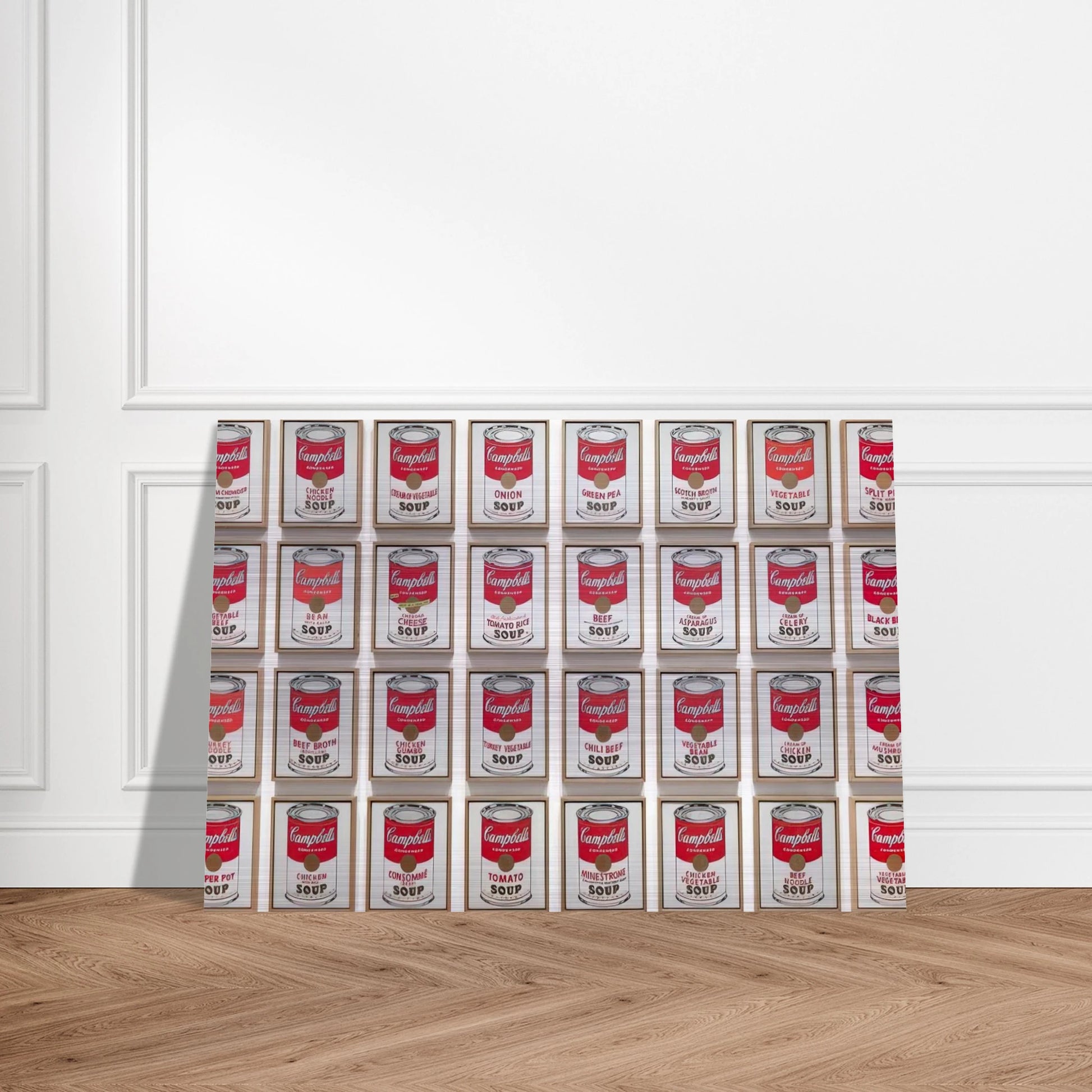 Campbell's Soup Cans - Andy Warhol Brushed Aluminum Print - 70x100 cm / 28x40 inches | Andy Warhol Aluminum Print | Andy Warhol Prints