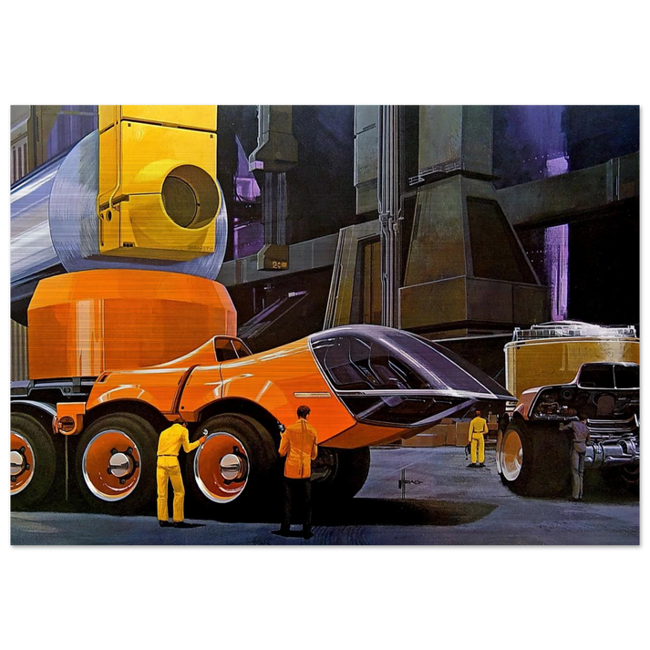 Syd Mead - Syd Mead Brushed Aluminum Print - 70x100 cm / 28x40 inches | Syd Mead Aluminum Print | Syd Mead Prints