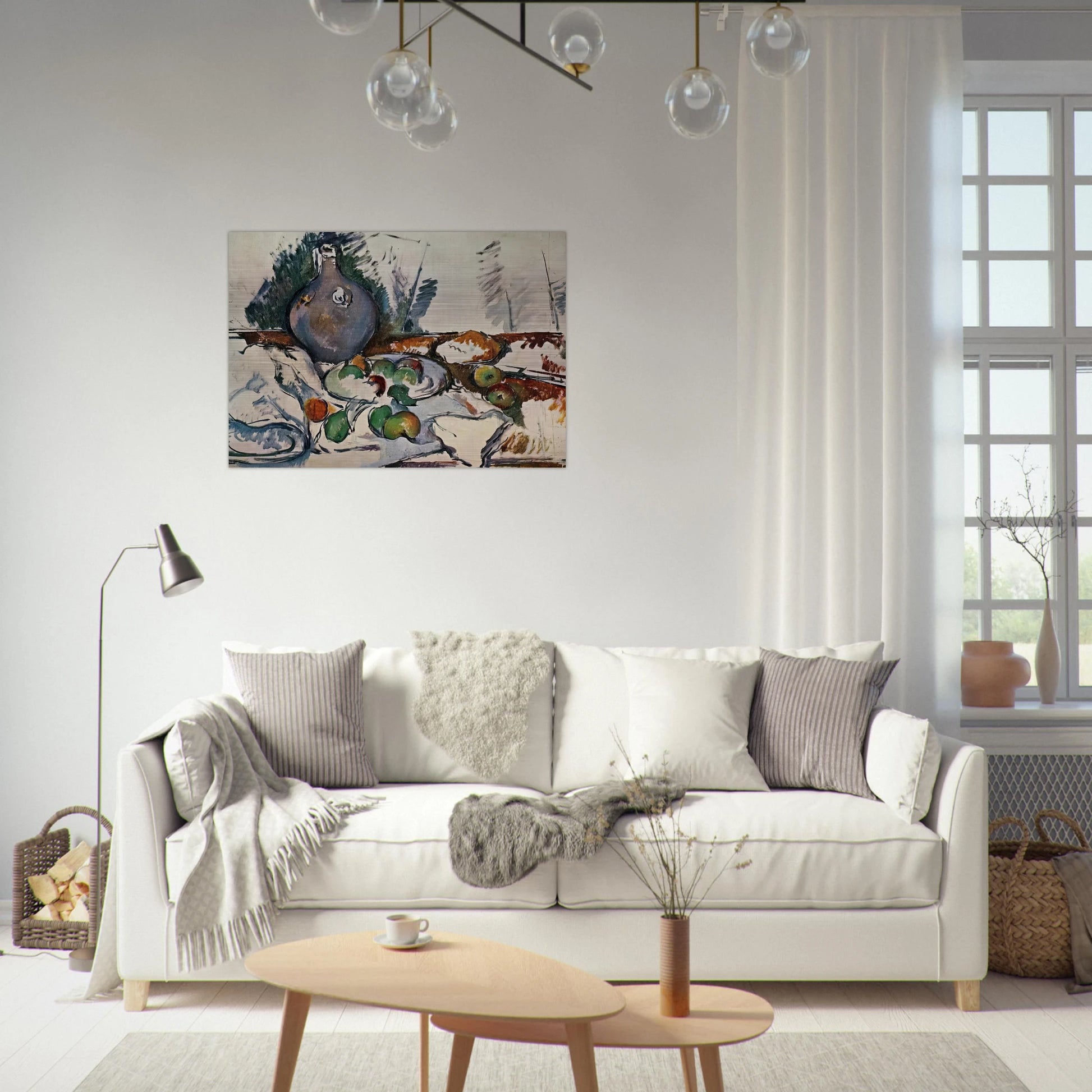 Still Life with Water Jug - Paul Cézanne Brushed Aluminum Print - 70x100 cm / 28x40 inches | Paul Cézanne Aluminum Print | Paul Cézanne Prints