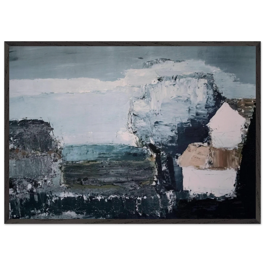 Paysage mediterraneen - 1953 - Nicolas de Stael 70x100 cm / 28x40 inches Framed Art Print – Black Wooden Frame