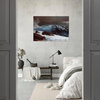 SUNLIGHT ON THE COAST - Winslow Homer Brushed Aluminum Print - 70x100 cm / 28x40 inches | Winslow Homer Aluminum Print | Winslow Homer Prints