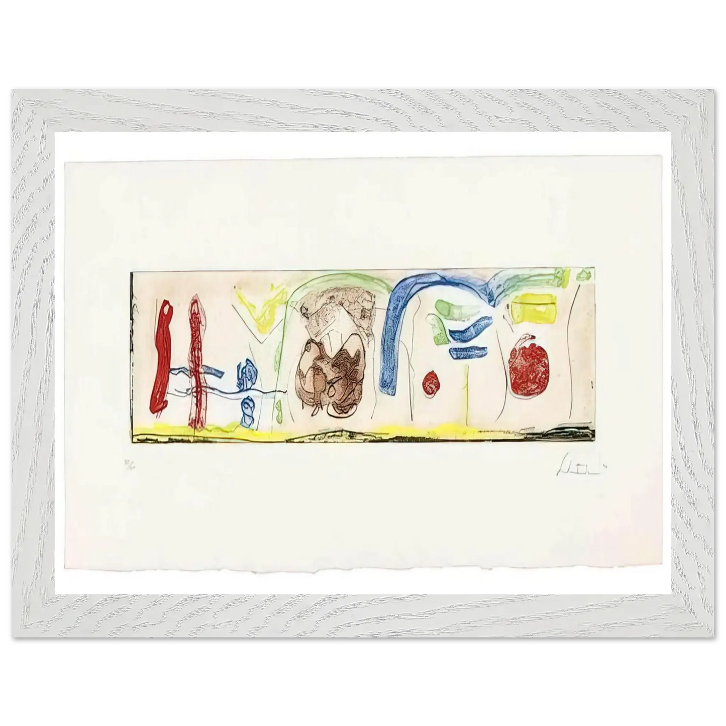 Helen Frankenthaler - Bridges - 1996 Wall art - 30x40 cm / 12x16 Inches - Premium Wooden Framed Poster With Fine Art Paper - Black frame