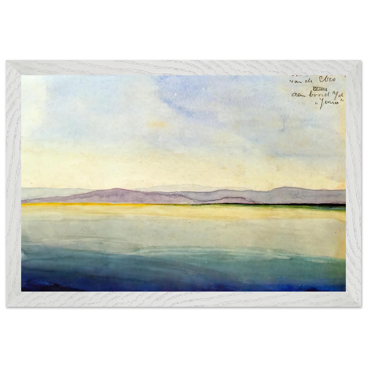 MC Escher - THE SEA AT THE MOUTH OF THE EBRO Wall Art - 30x40 cm / 12x16 inches - Premium Wooden Framed Poster With Fine Art Paper-canvas - Wood frame