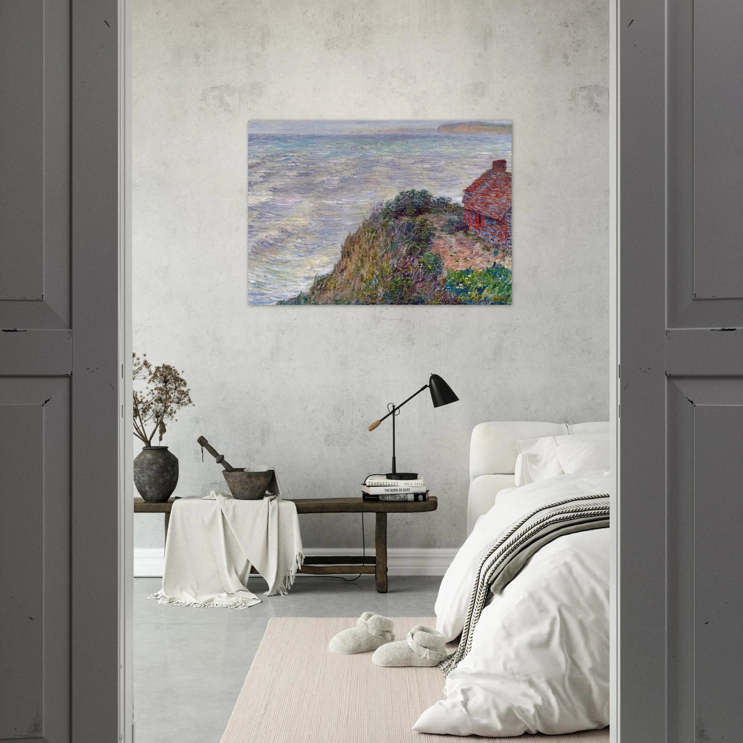 Fisherman`s House in Petit-Ailly - claude monet Brushed Aluminum Print - 70x100 cm / 28x40 inches | claude monet Aluminum Print | claude monet Prints