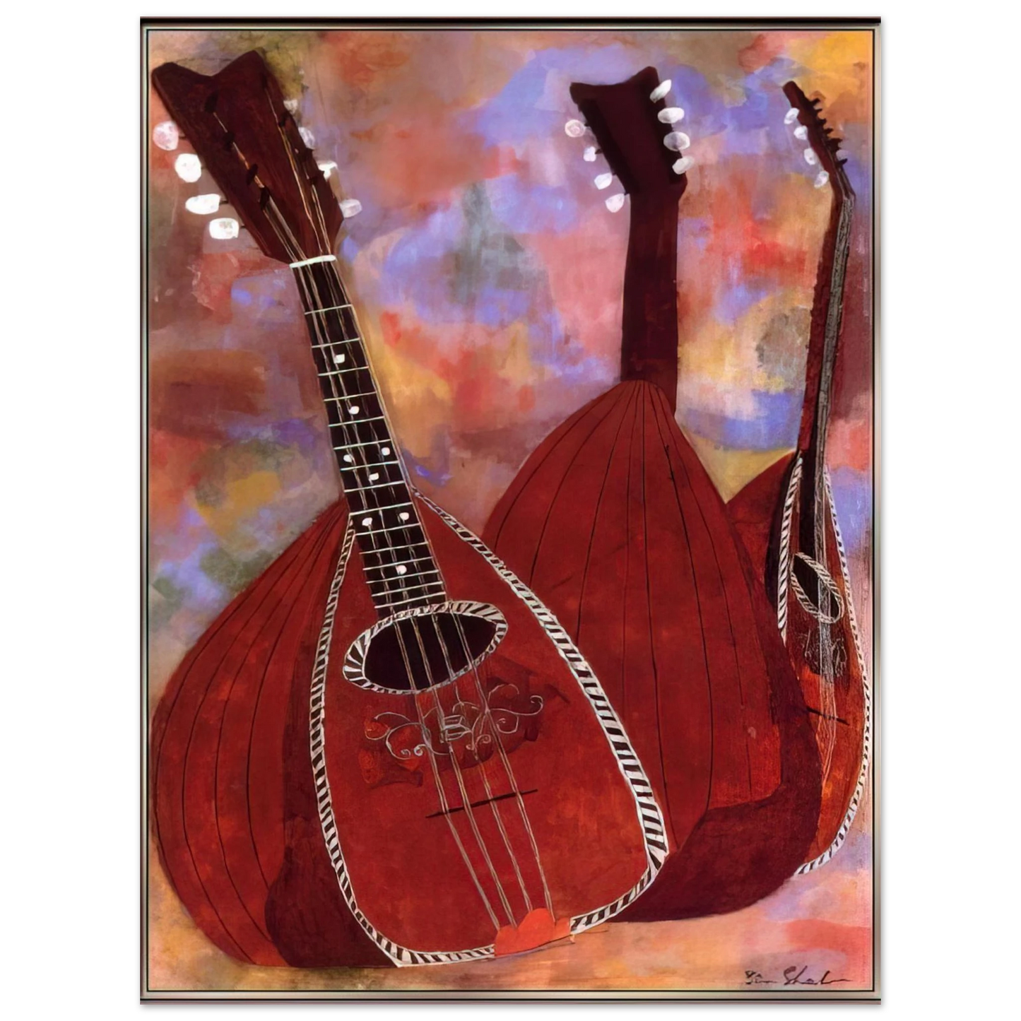 Ben Shahn - THREE LUTES  75x100 cm / 30x40inches Fine Art Poster