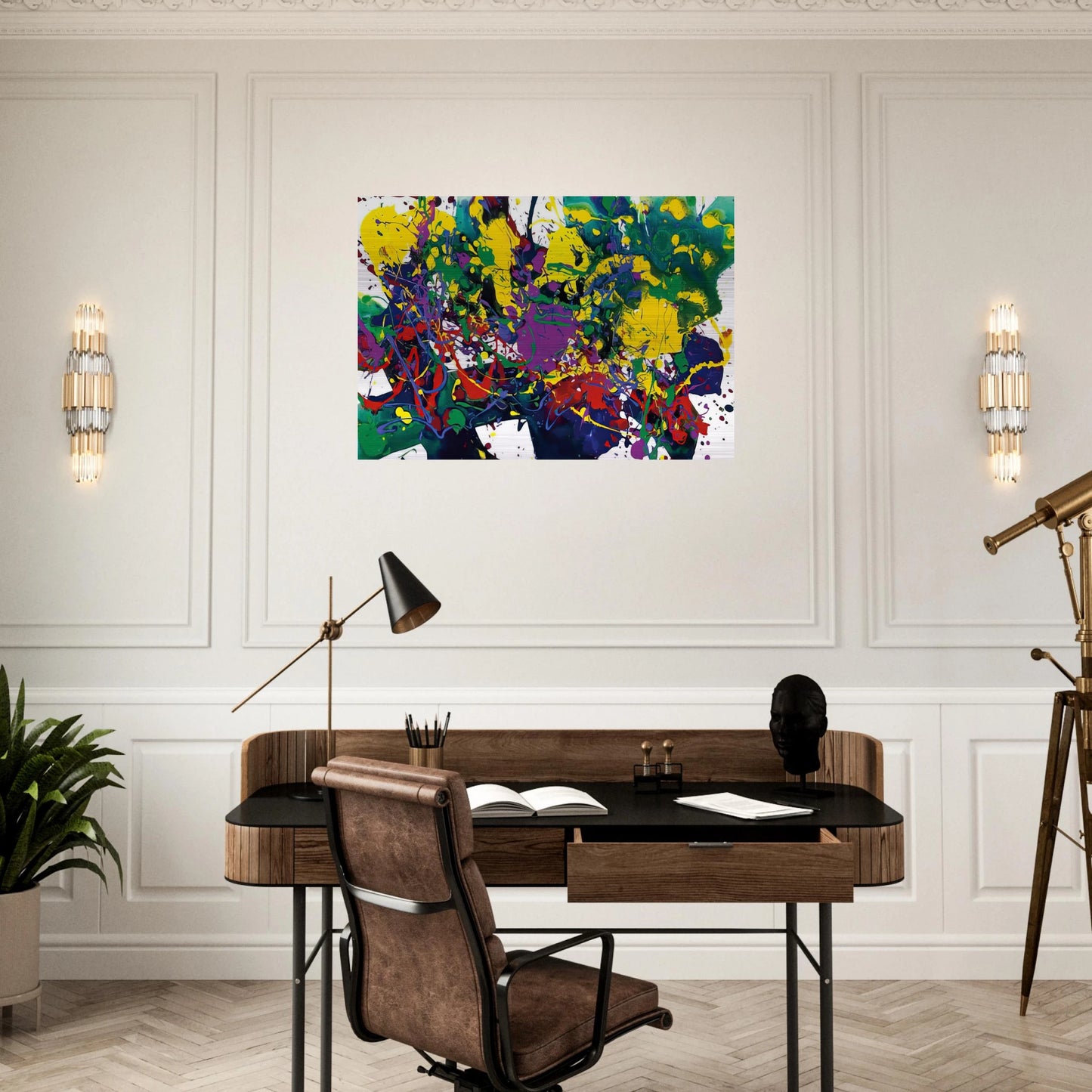 Untitled  SFP94-107 SFF1751  - Sam Francis Brushed Aluminum Print - 70x100 cm / 28x40 inches | Sam Francis Aluminum Print | Sam Francis Prints