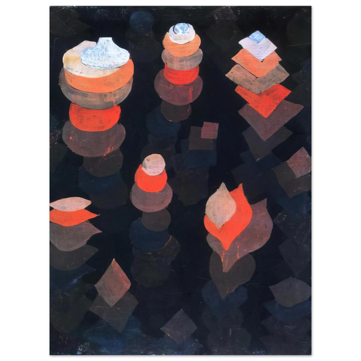 Paul Klee - GROWTH OF THE NIGHT PLANTS 1922  75x100 cm / 30x40inches Fine Art Poster