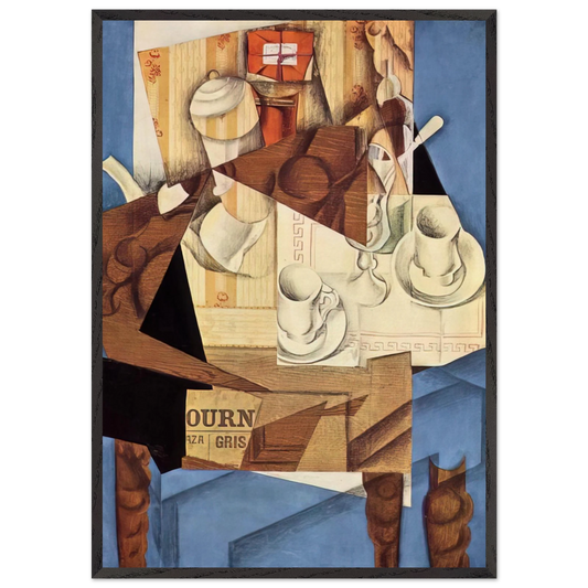 BREAKFAST 1914 - Juan Gris 70x100 cm / 28x40 inches Framed Art Print – Black Wooden Frame