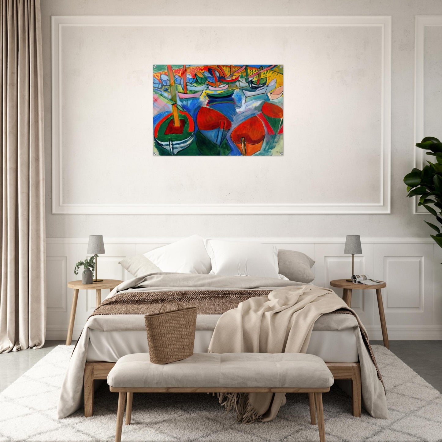 BOATS AT MARTIGUES 1908 - Raoul Dufy Acrylic Print - 70x100 cm / 28x40″ inches | Raoul Dufy Wall Art | Raoul Dufy Prints