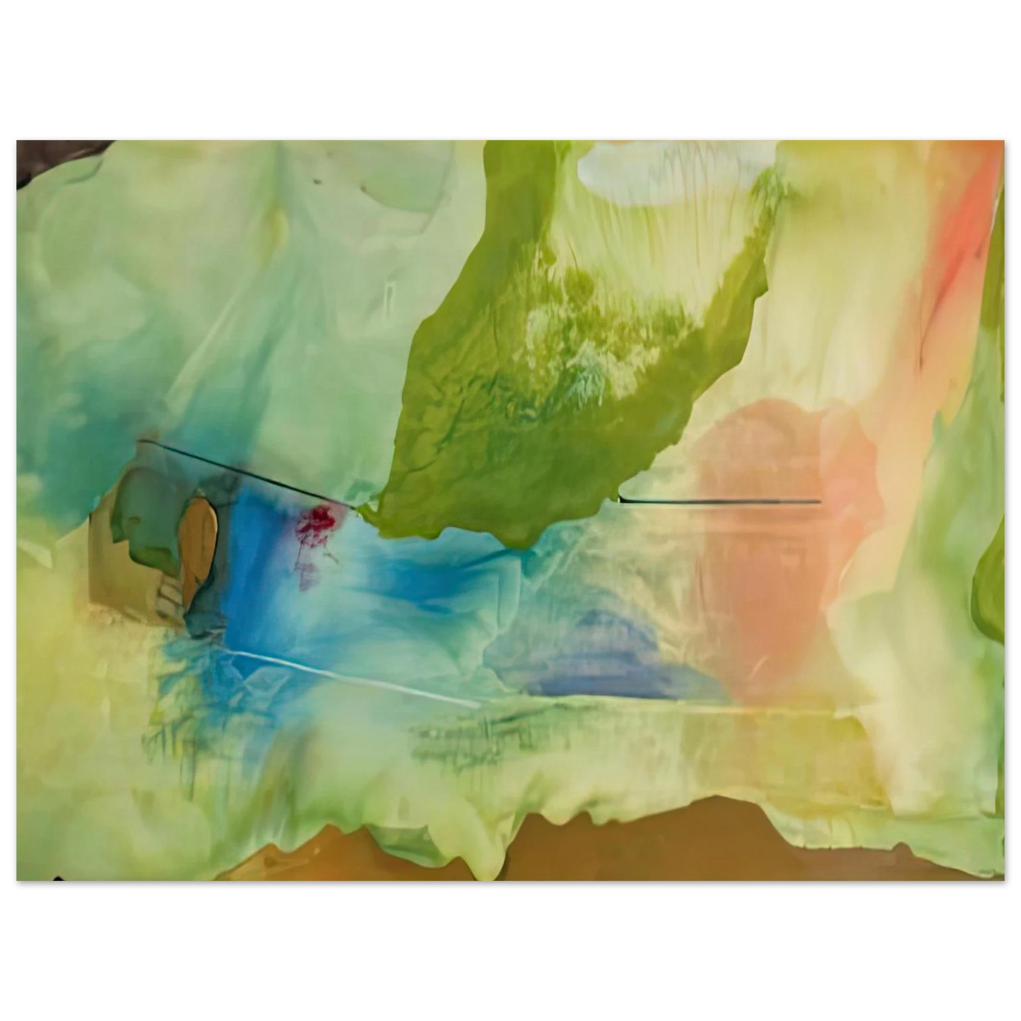 Helen Frankenthaler - Hint from Bassano, 1973- Wall Art - 21x29.7 cm / 8x12" - Premium Wooden Framed Poster With Fine Art Paper-canvas - White frame