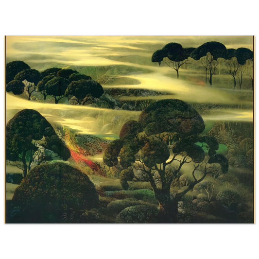 Eyvind Earle - Forest in Fog  75x100 cm / 30x40inches Fine Art Poster