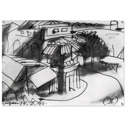 Café in Royan - 1940 - Pablo Picasso Acrylic Print - 70x100 cm / 28x40″ inches | Pablo Picasso Wall Art | Pablo Picasso Prints