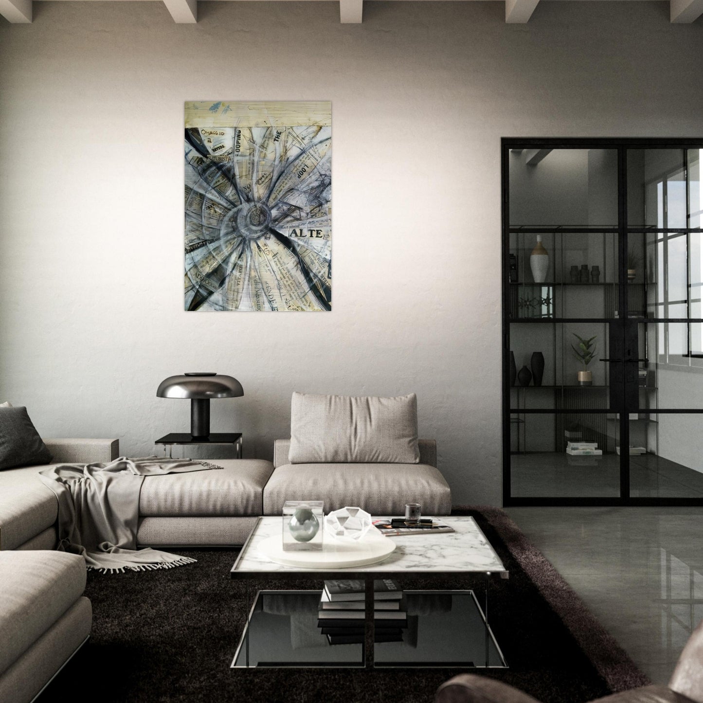 OMAGGIO A BETUDA FUTURISTA 1915 - Carlo Carra Brushed Aluminum Print - 70x100 cm / 28x40 inches | Carlo Carra Aluminum Print | Carlo Carra Prints
