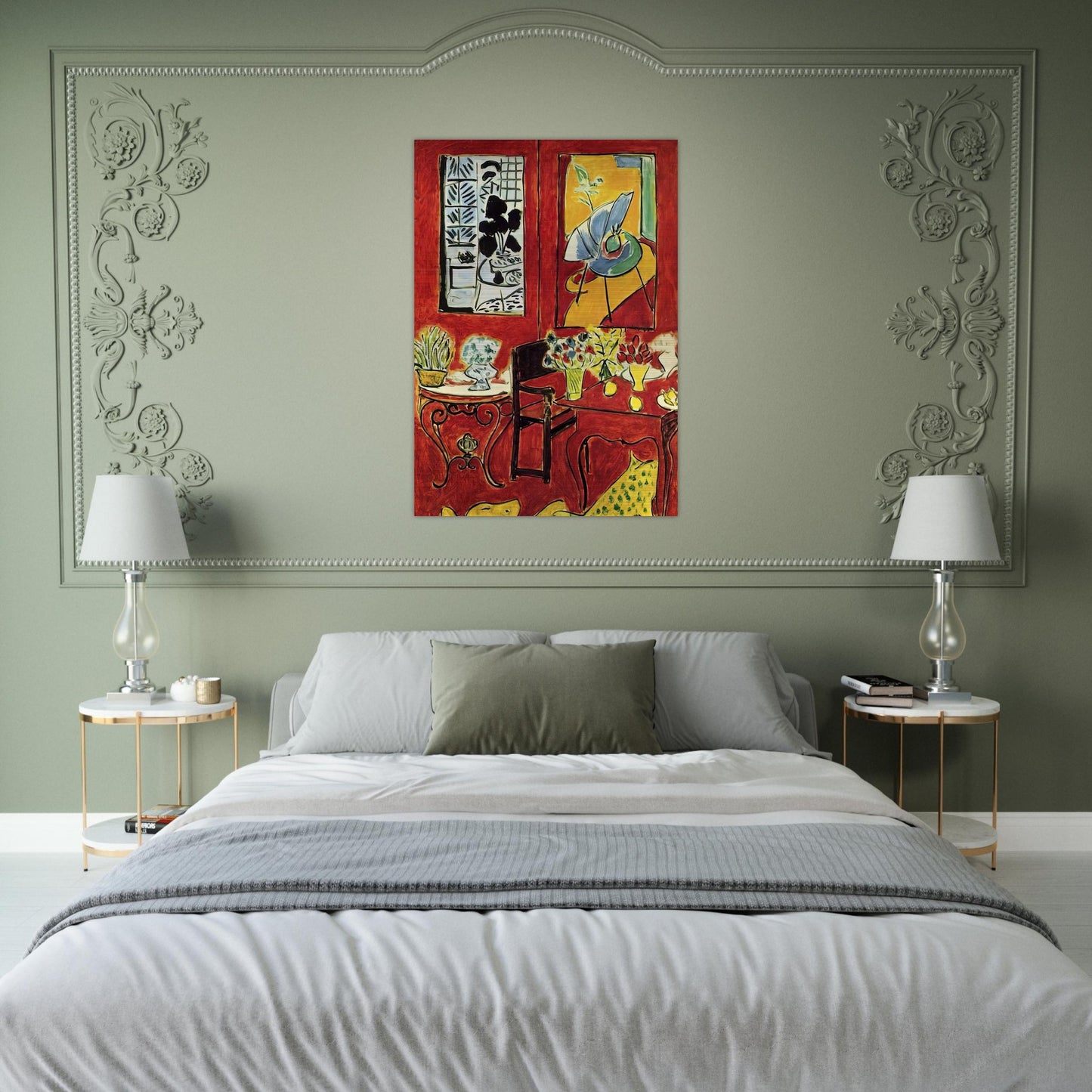 LARGE RED INTERIOR 1948 - Henri Matisse Brushed Aluminum Print - 70x100 cm / 28x40 inches | Henri Matisse Aluminum Print | Henri Matisse Prints