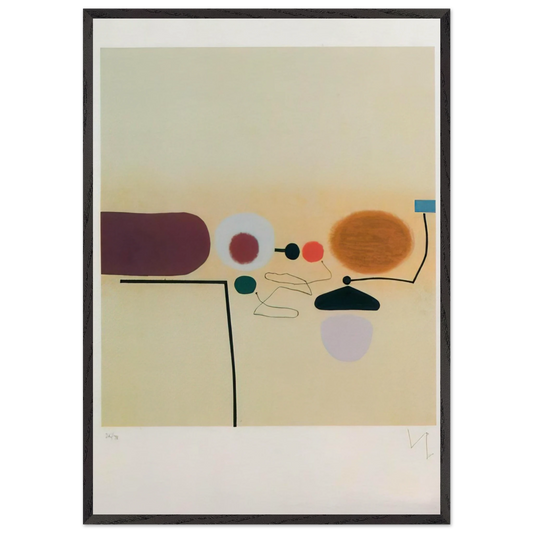 COMPOSITE IMAGE ORANGE AND PINK - Victor Pasmore 70x100 cm / 28x40 inches Framed Art Print – Black Wooden Frame