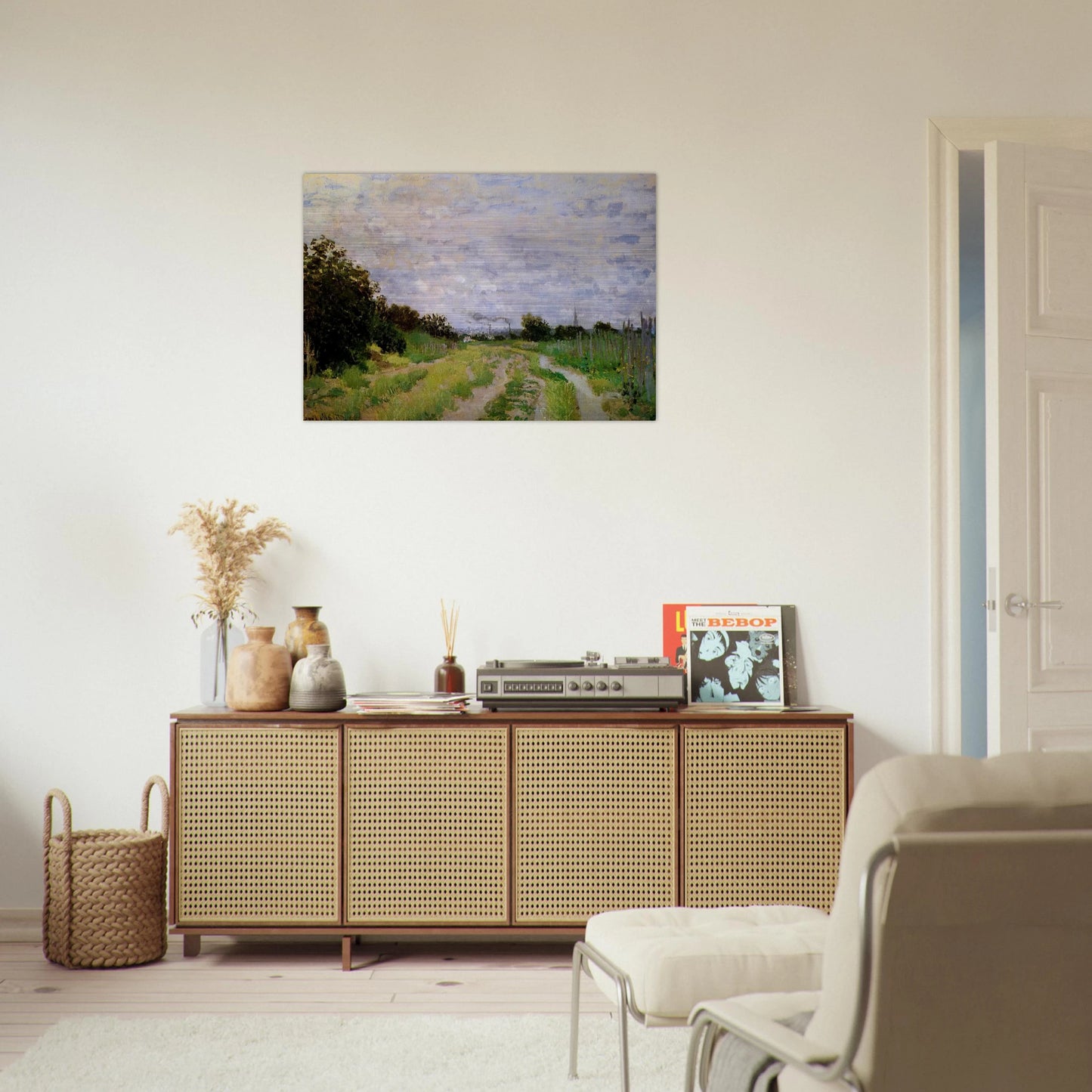 Lane in the Vineyards at Argenteuil - claude monet Brushed Aluminum Print - 70x100 cm / 28x40 inches | claude monet Aluminum Print | claude monet Prints