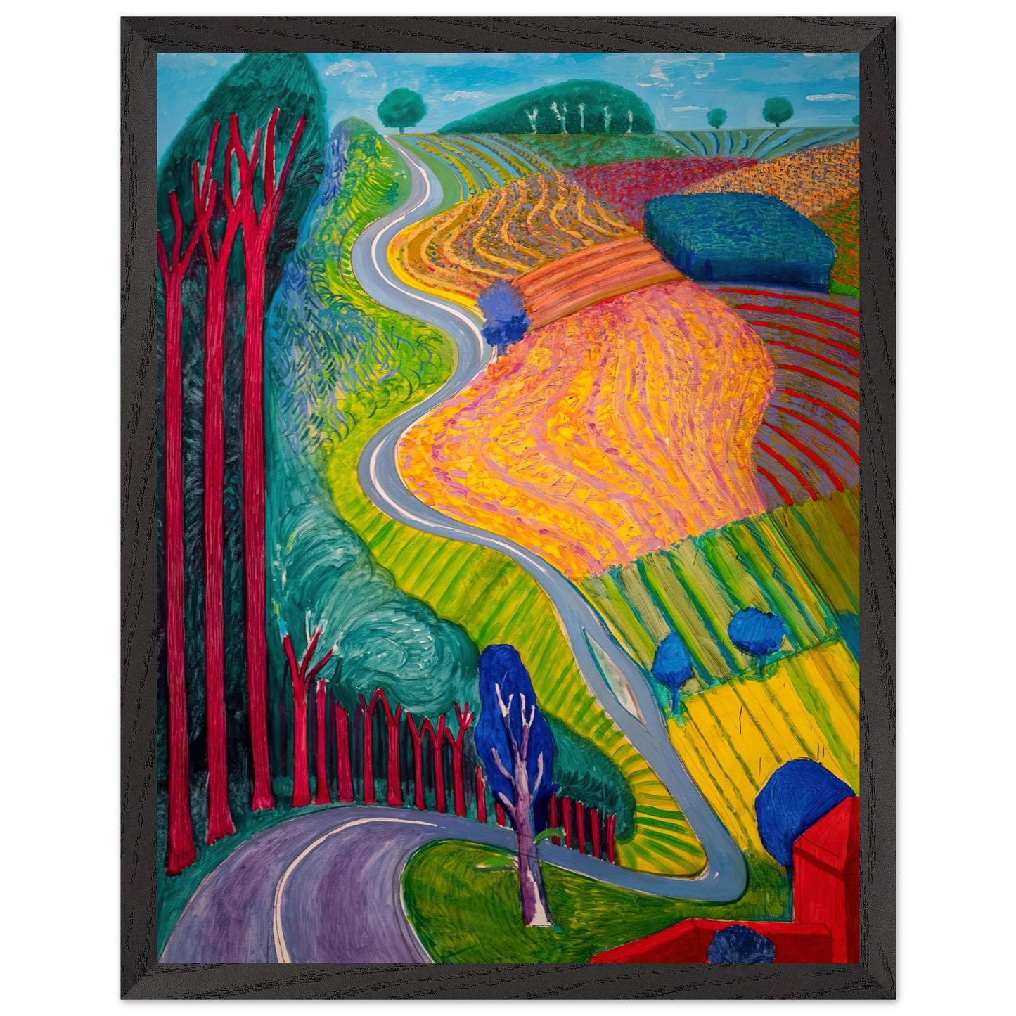 David Hockney - David Hockney Wall art - 15x20 cm / 6x8 inches - Premium Wooden Framed Poster With Fine Art Paper-canvas - White frame