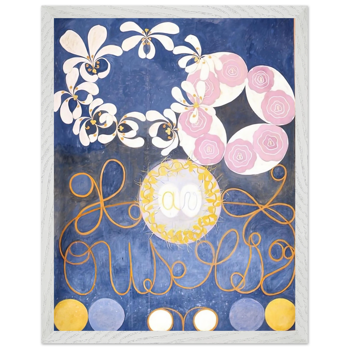 Hilma af Klint - THE TEN LARGEST 1907 Wall art - 28x43  cm / XL (11x17 inches) - Premium Wooden Framed Poster With Fine Art Paper - Wood frame
