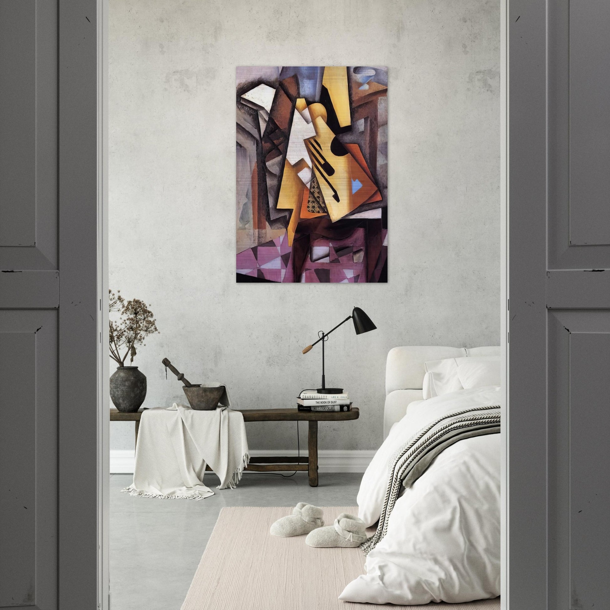 GUITAR ON A CHAIR 1913 - Juan Gris Brushed Aluminum Print - 70x100 cm / 28x40 inches | Juan Gris Aluminum Print | Juan Gris Prints