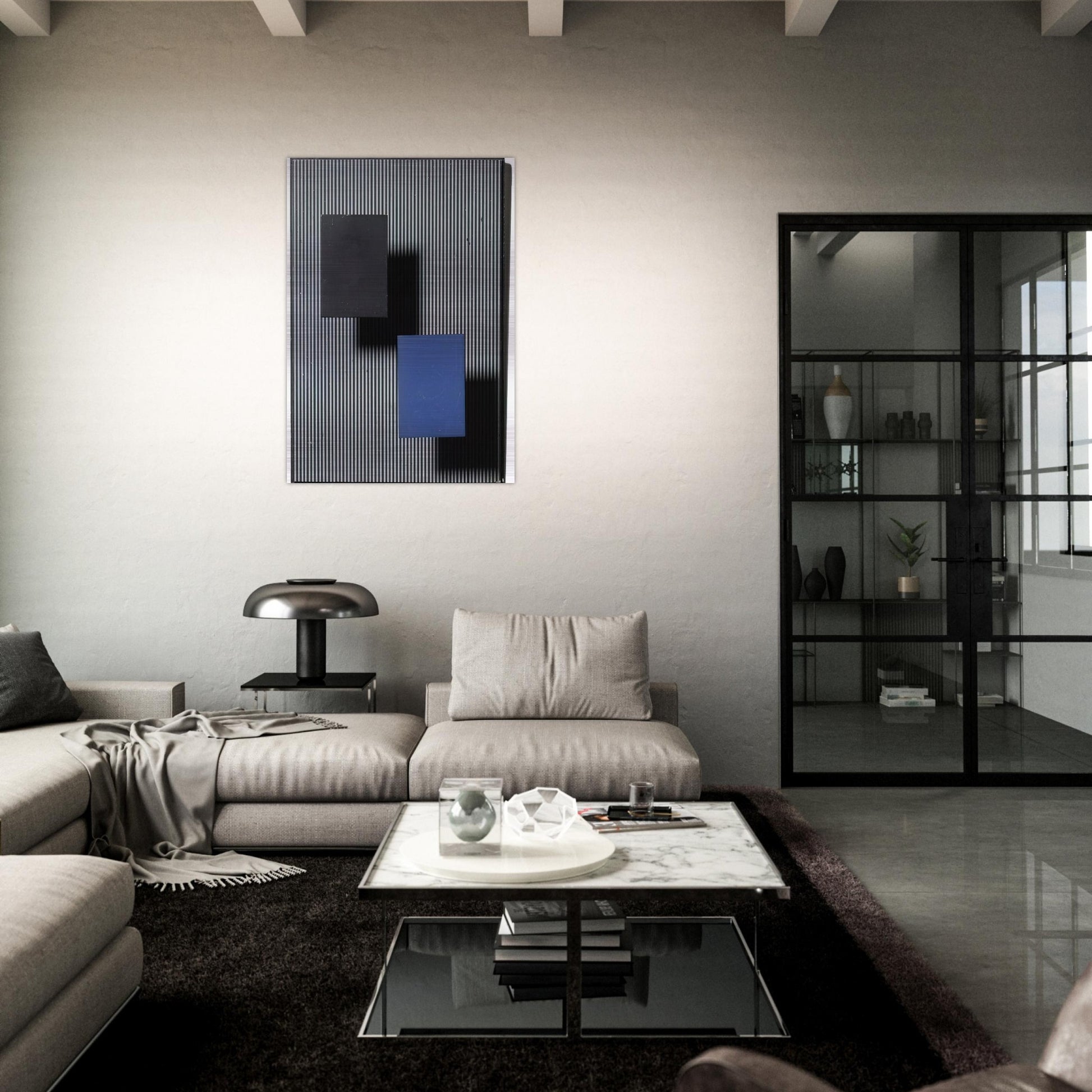 DOS CUADRITOS - Jesus Rafael Soto Brushed Aluminum Print - 70x100 cm / 28x40 inches | Jesus Rafael Soto Aluminum Print | Jesus Rafael Soto Prints