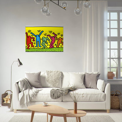 UNTITLED DANCE 1987 - Keith Haring Brushed Aluminum Print - 70x100 cm / 28x40 inches | Keith Haring Aluminum Print | Keith Haring Prints | Keith Haring Art For Sale