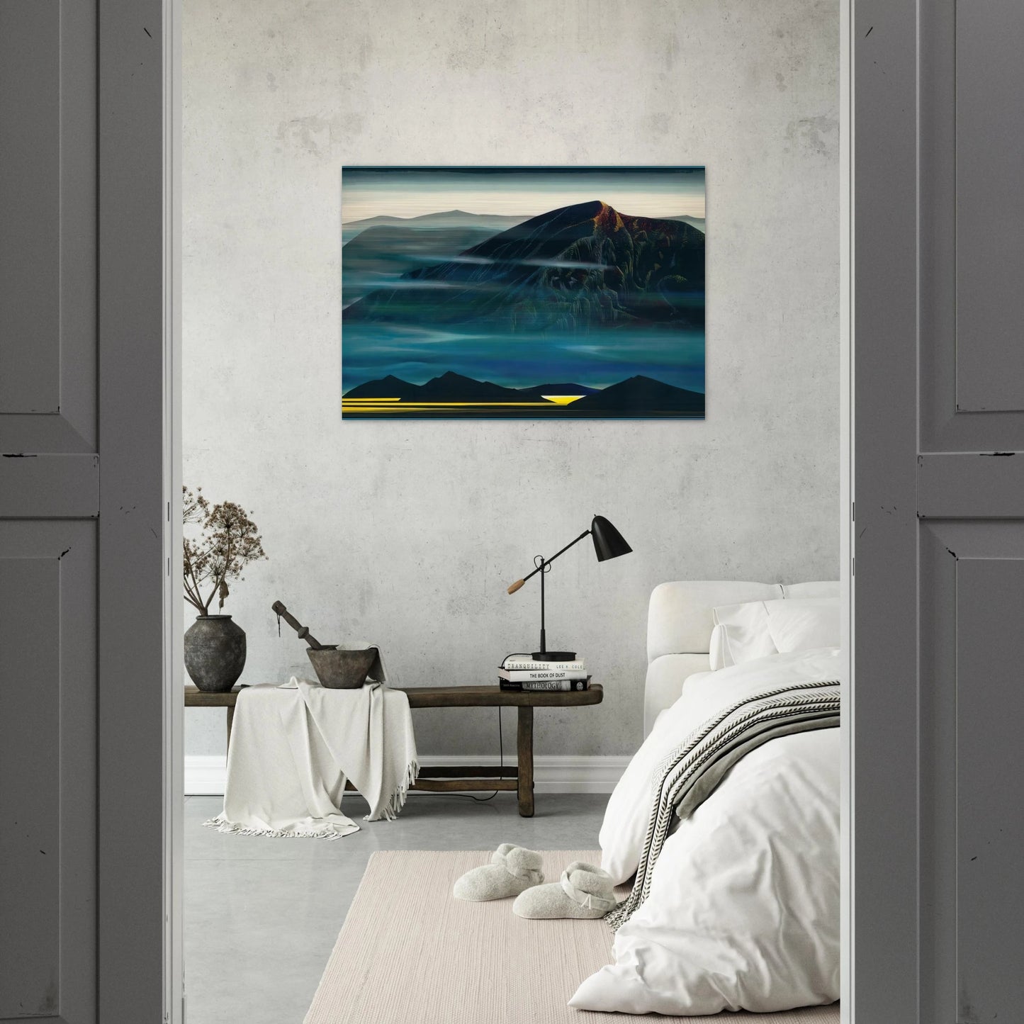Santa Fe Trail new Serigrap - Eyvind Earle Brushed Aluminum Print - 70x100 cm / 28x40 inches | Eyvind Earle Aluminum Print | Eyvind Earle Prints