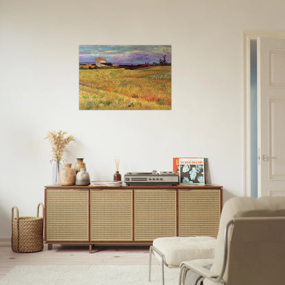 Wheat Field - Vincent van Gogh Brushed Aluminum Print - 70x100 cm / 28x40 inches | Vincent van Gogh Aluminum Print | Vincent van Gogh Prints