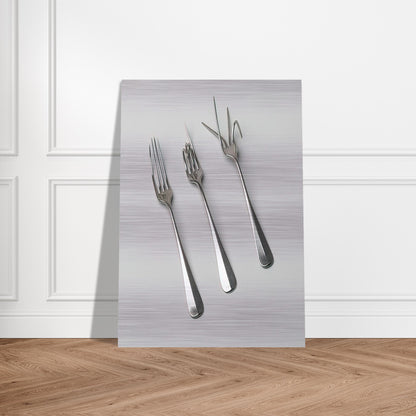 Fork Design - 1958 - Bruno Munari Brushed Aluminum Print - 70x100 cm / 28x40 inches | Bruno Munari Aluminum Print | Bruno Munari Prints